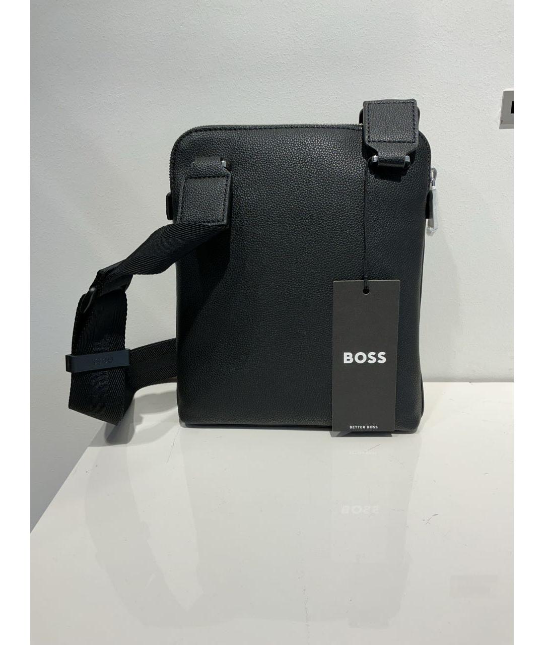 HUGO BOSS Черная сумка на плечо из искусственной кожи, фото 4