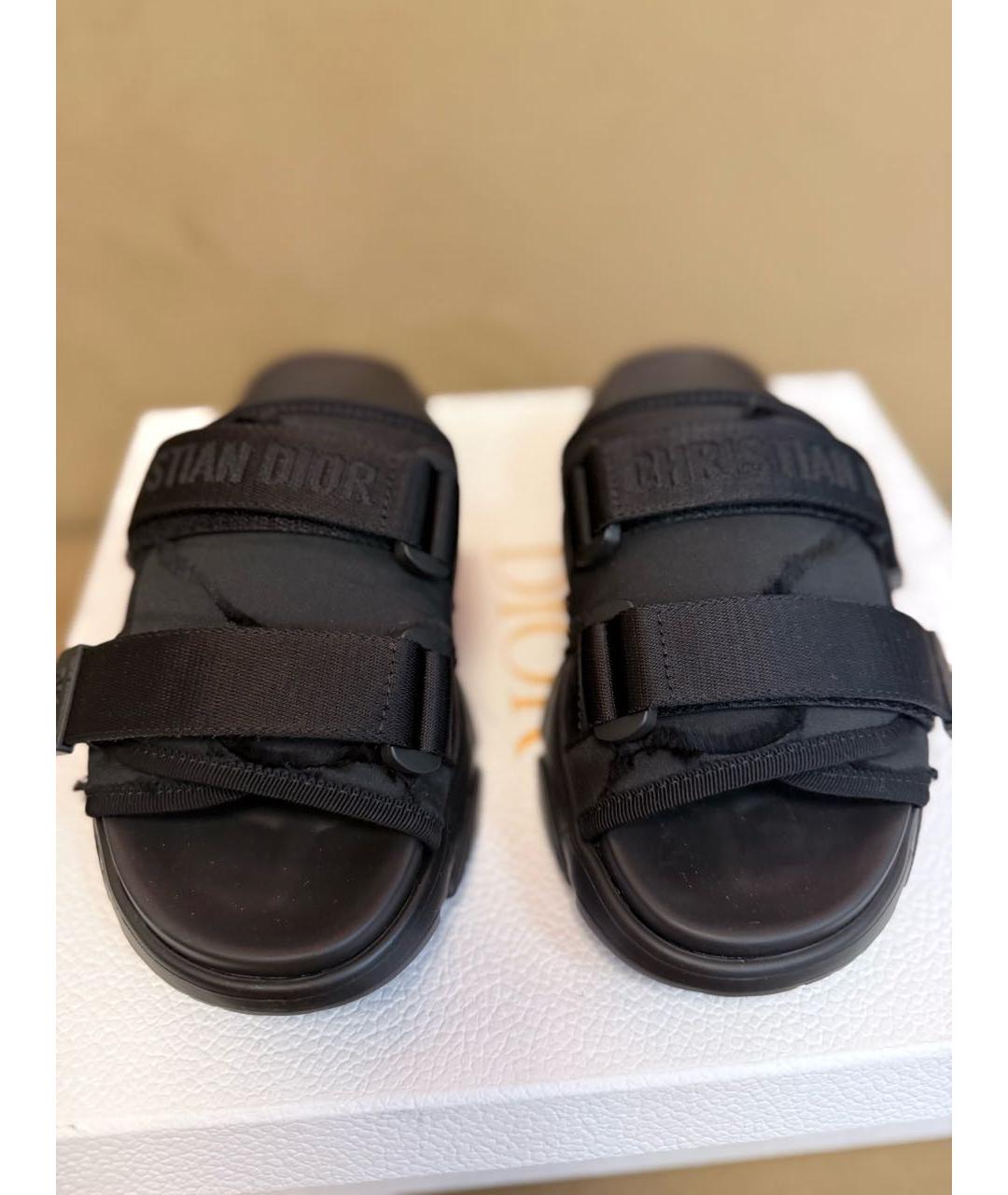 CHRISTIAN DIOR Черные неопреновые шлепанцы, фото 2