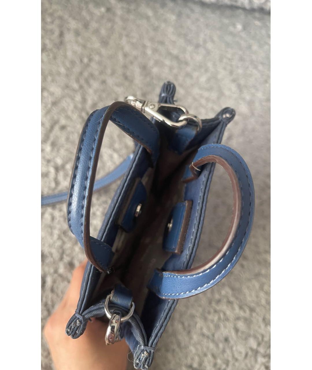 DKNY Темно-синяя тканевая сумка через плечо, фото 3