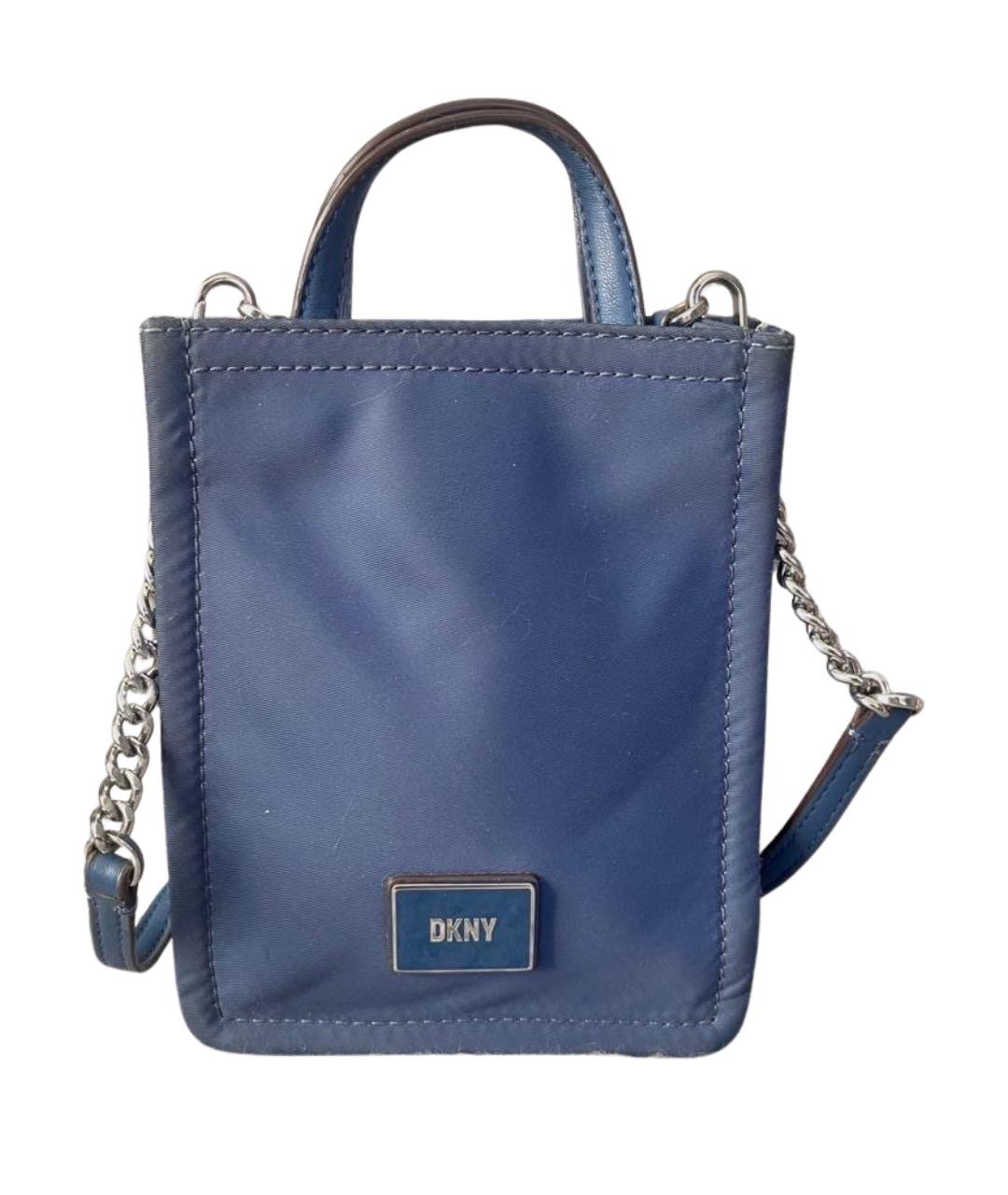 DKNY Темно-синяя тканевая сумка через плечо, фото 1