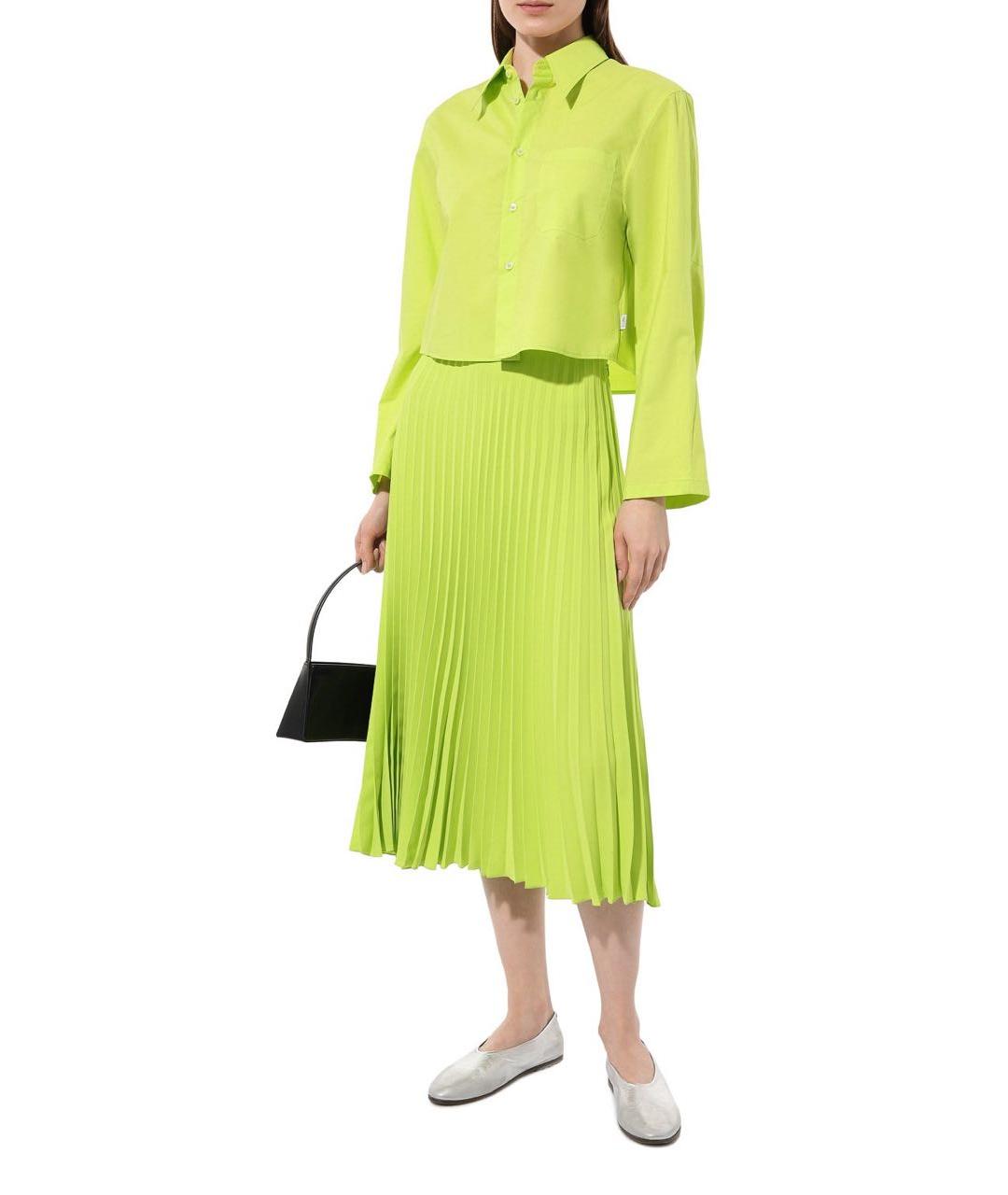 MM6 MAISON MARGIELA Салатовая юбка миди, фото 2