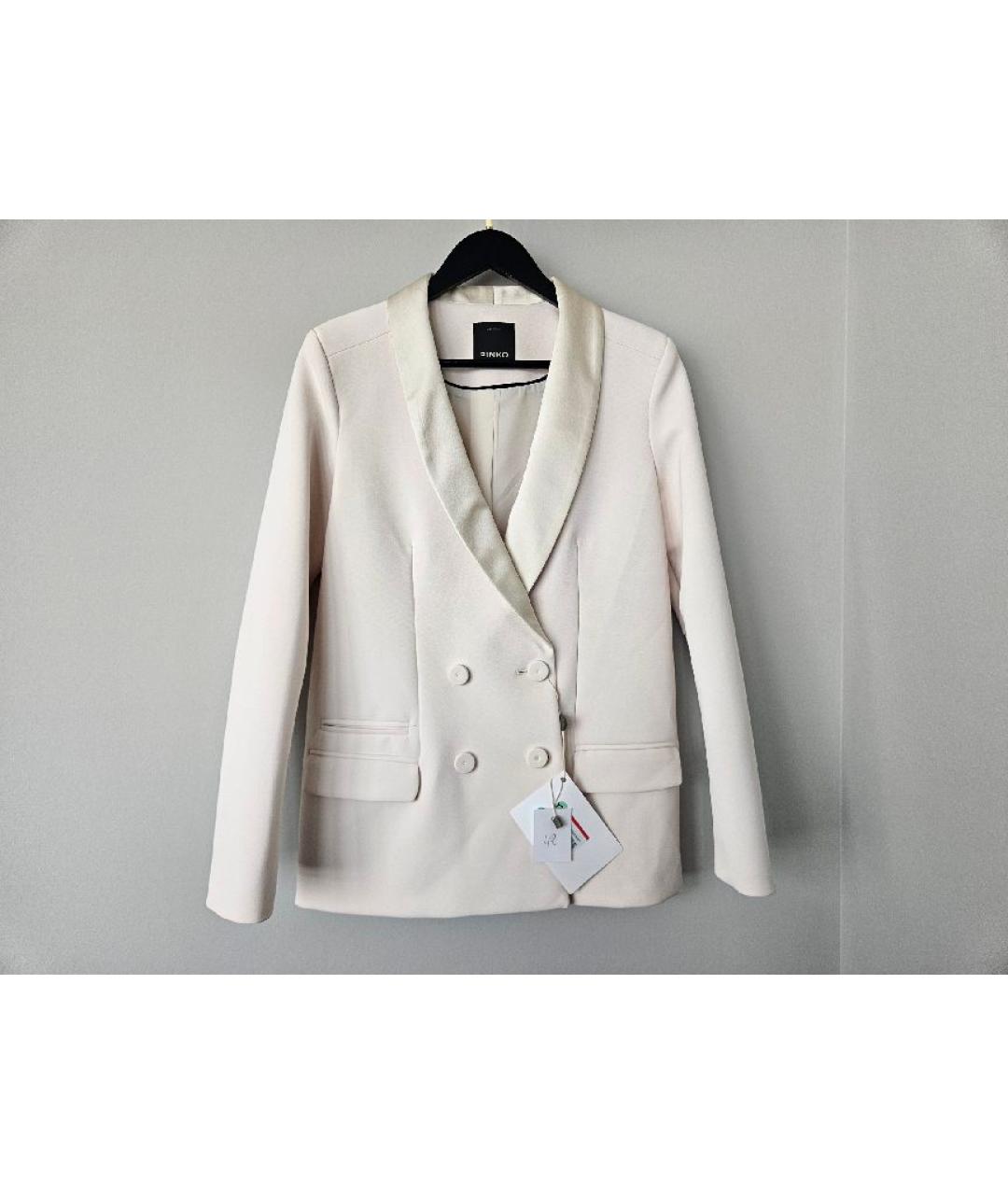 PINKO Белый полиэстеровый жакет/пиджак, фото 9