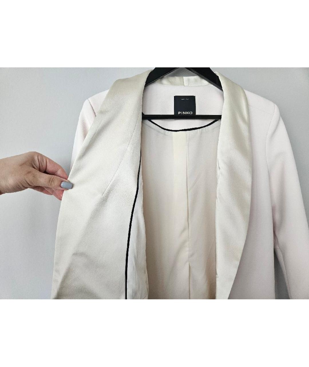 PINKO Белый полиэстеровый жакет/пиджак, фото 8