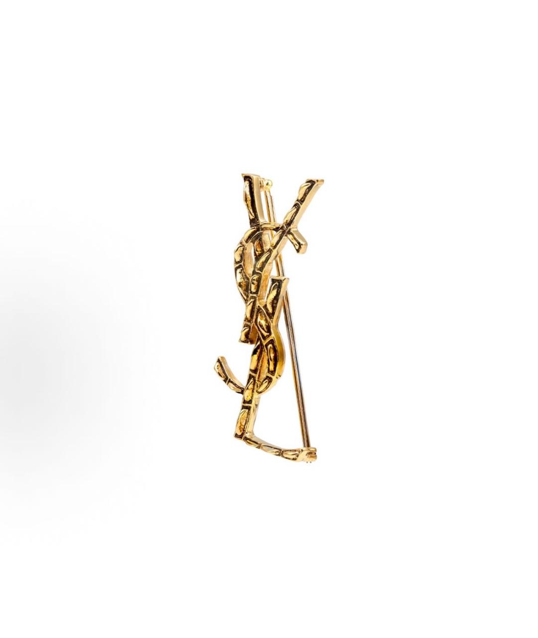 SAINT LAURENT Золотая латунная булавка / брошь, фото 2