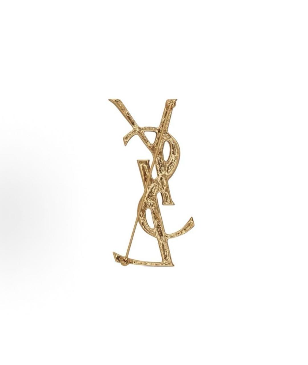 SAINT LAURENT Золотая латунная булавка / брошь, фото 3