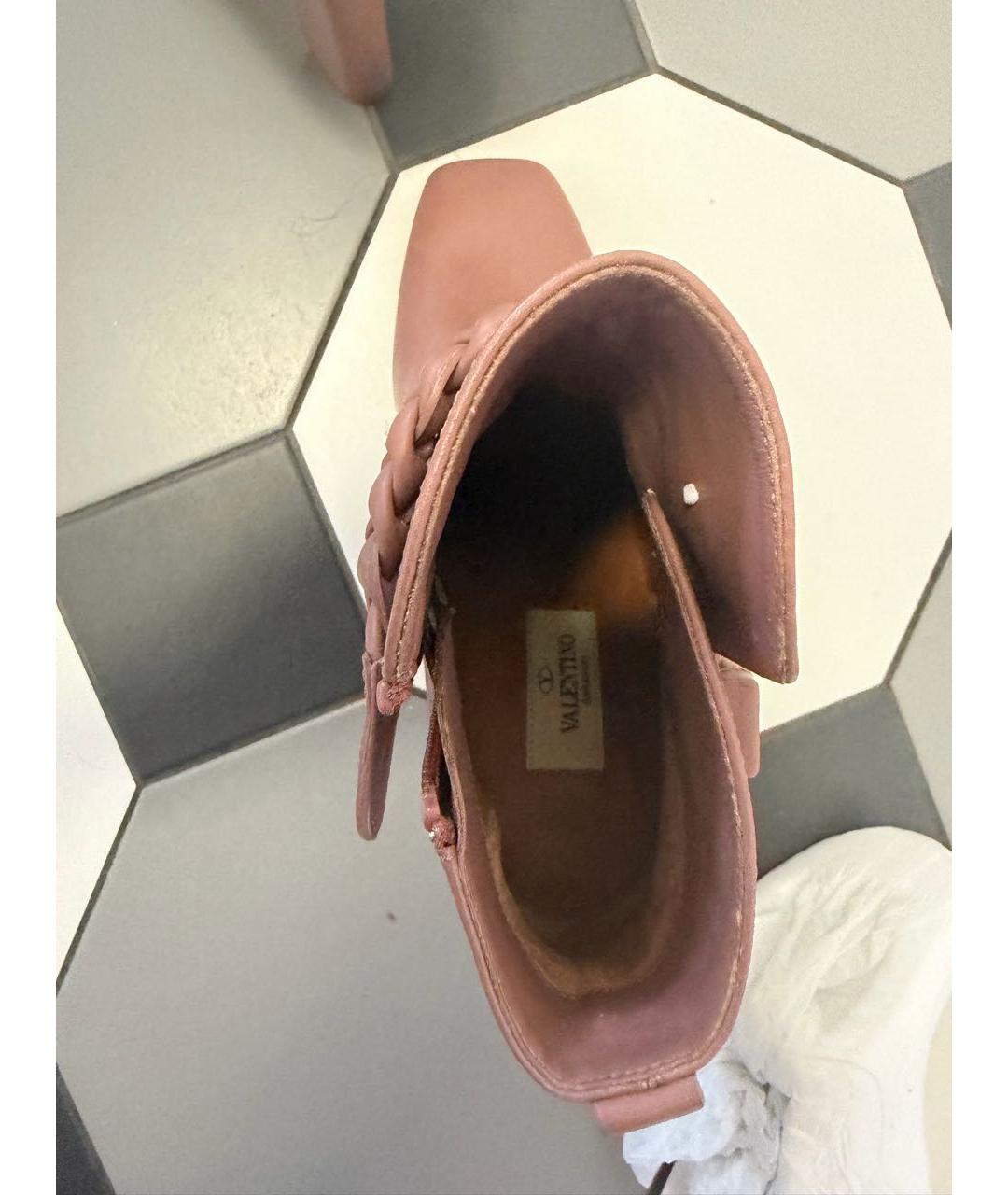 VALENTINO Розовые кожаные ботильоны, фото 3