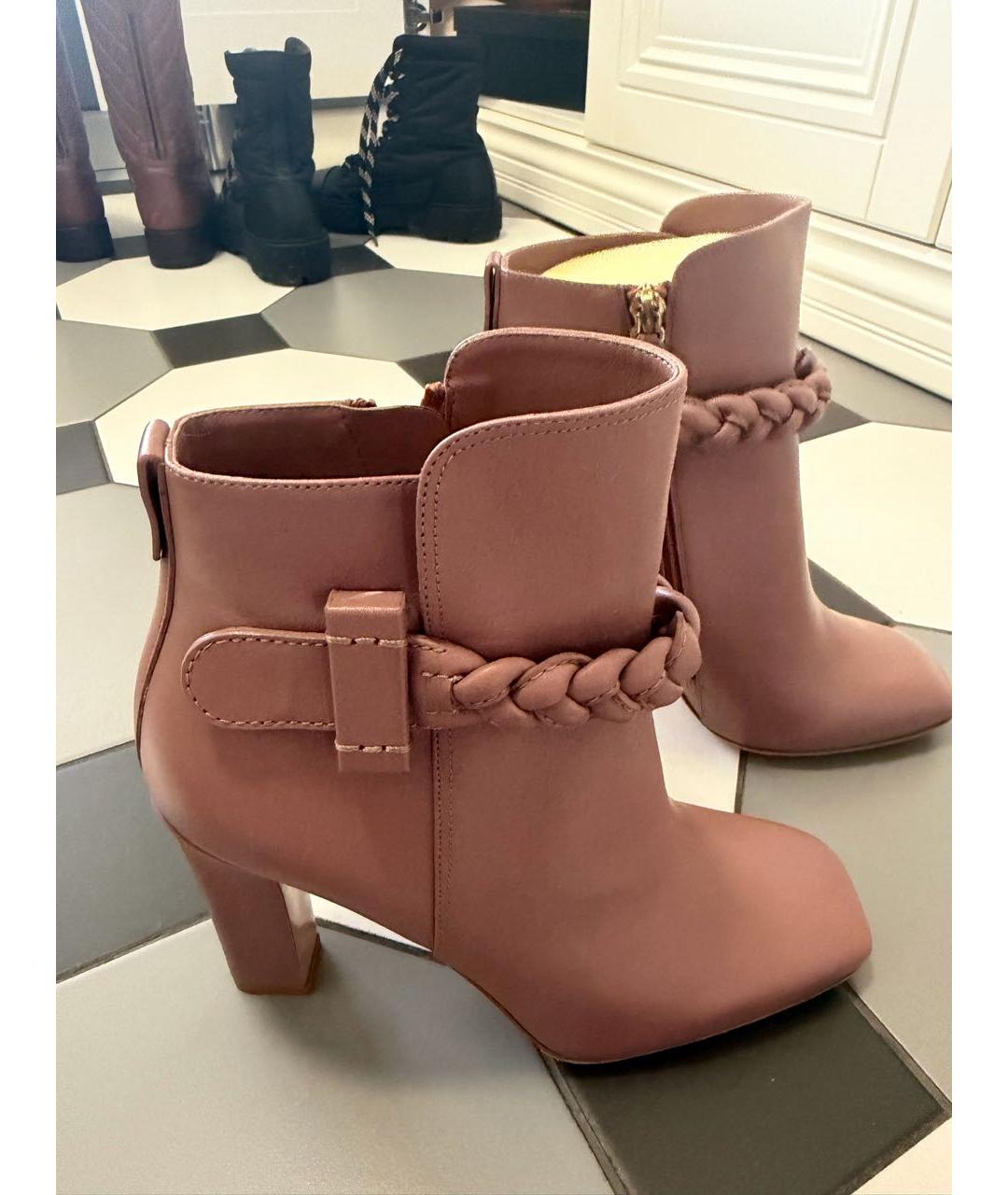 VALENTINO Розовые кожаные ботильоны, фото 7