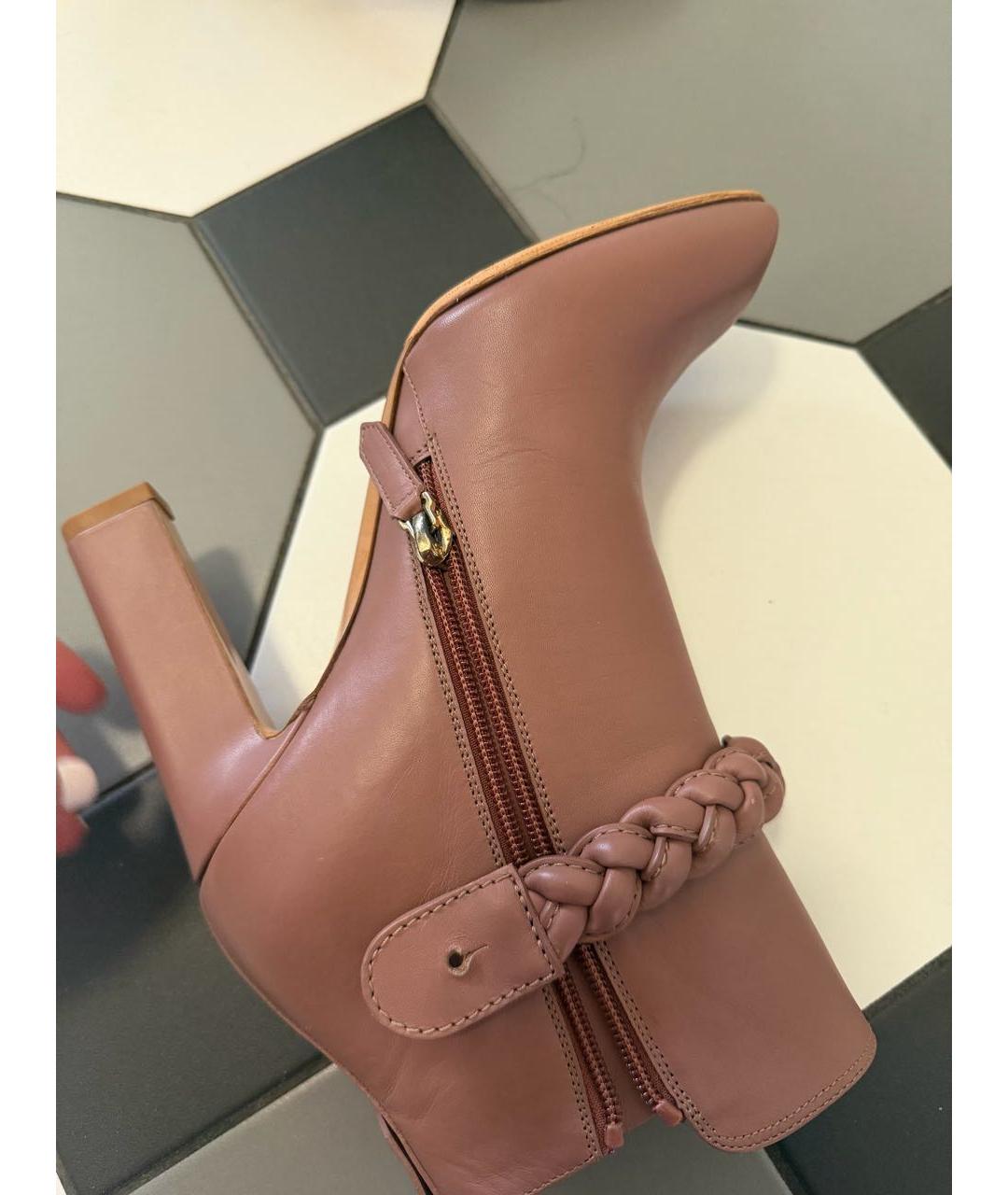 VALENTINO Розовые кожаные ботильоны, фото 4