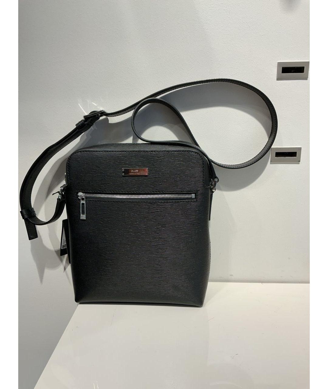 HUGO BOSS Черная кожаная сумка на плечо, фото 2