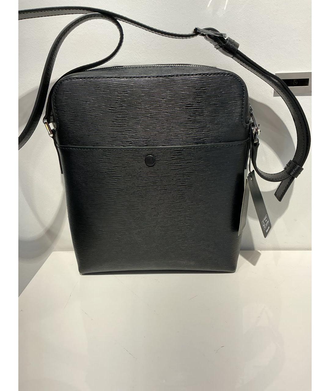 HUGO BOSS Черная кожаная сумка на плечо, фото 4