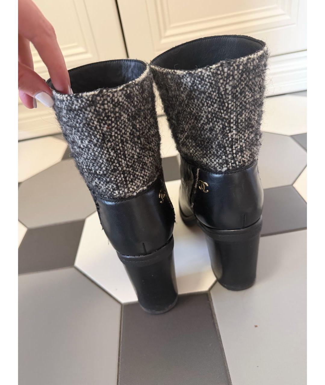 CHANEL Черные кожаные ботильоны, фото 3