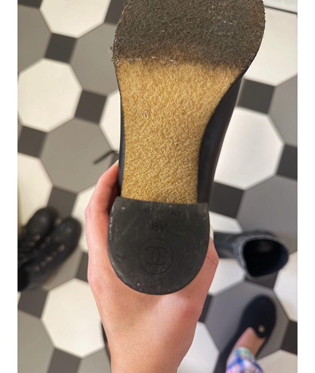 CHANEL Черные кожаные ботильоны, фото 5