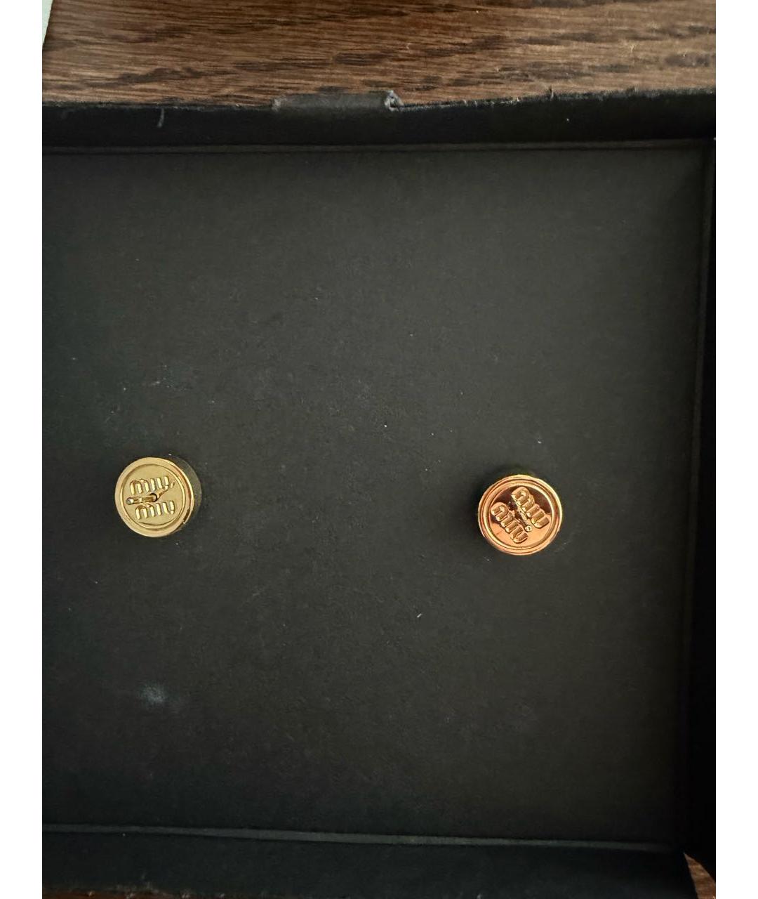 MIU MIU Черные металлические серьги, фото 4