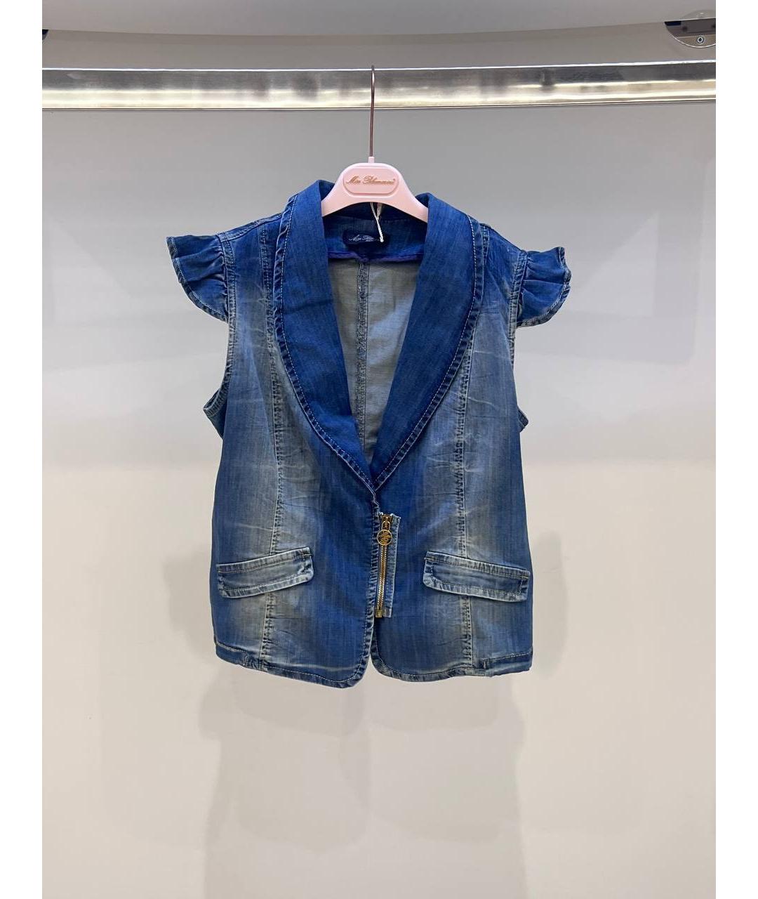 MISS BLUMARINE Синий деним жакет / жилет, фото 4