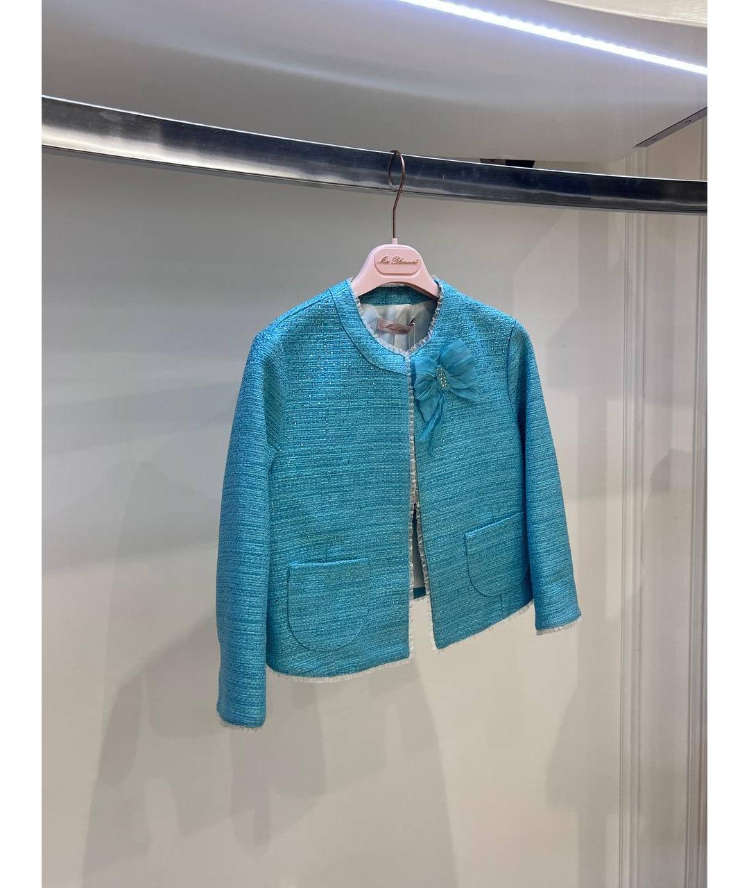 MISS BLUMARINE Бирюзовый полиэстеровый жакет / жилет, фото 2