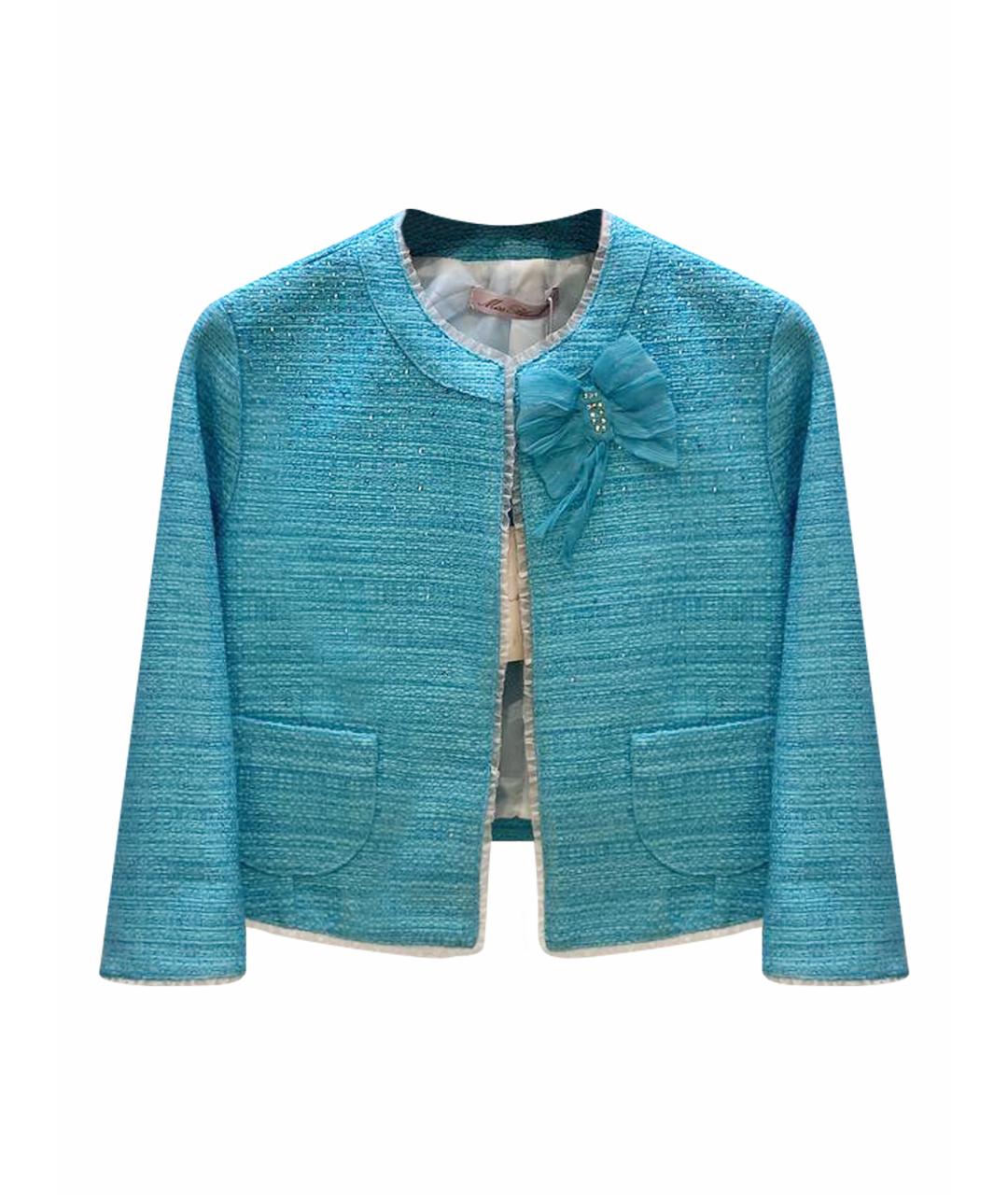 MISS BLUMARINE Бирюзовый полиэстеровый жакет / жилет, фото 1