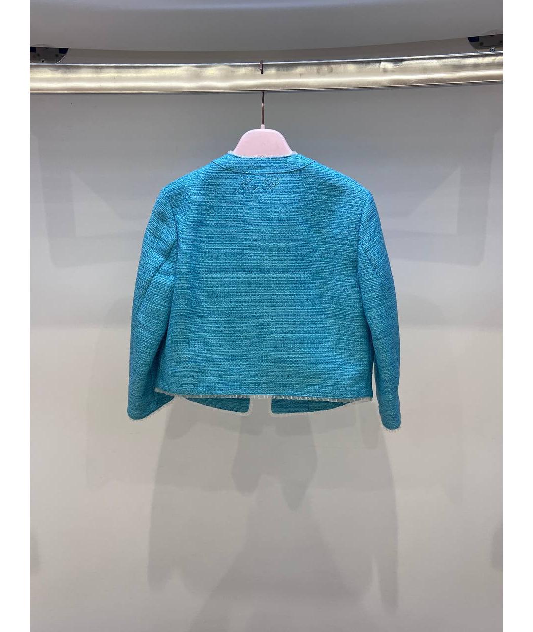 MISS BLUMARINE Бирюзовый полиэстеровый жакет / жилет, фото 3