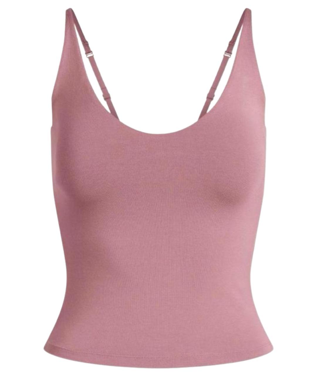 SKIMS Розовая хлопко-эластановая майка, фото 1