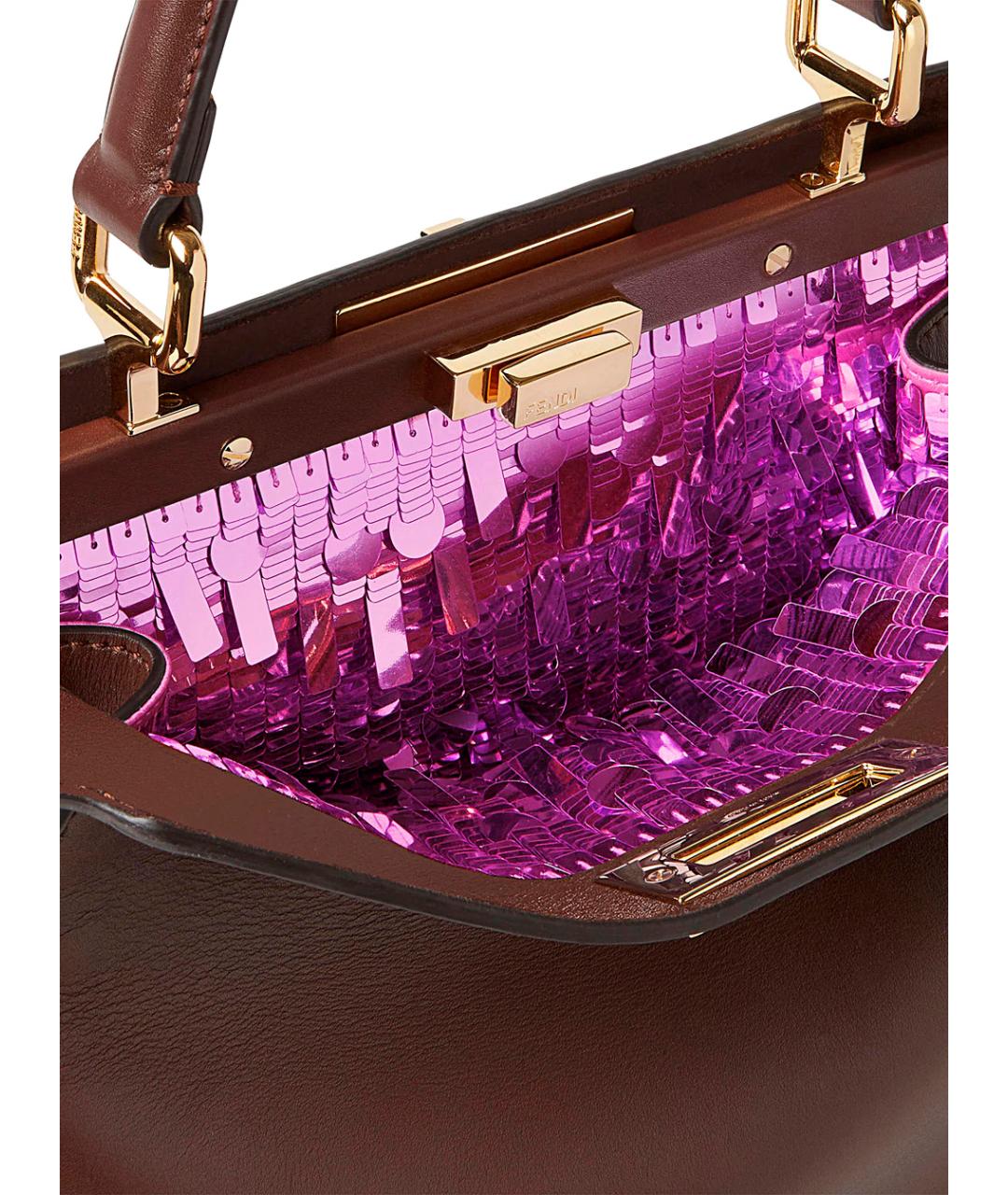 FENDI Коричневая кожаная сумка тоут, фото 2