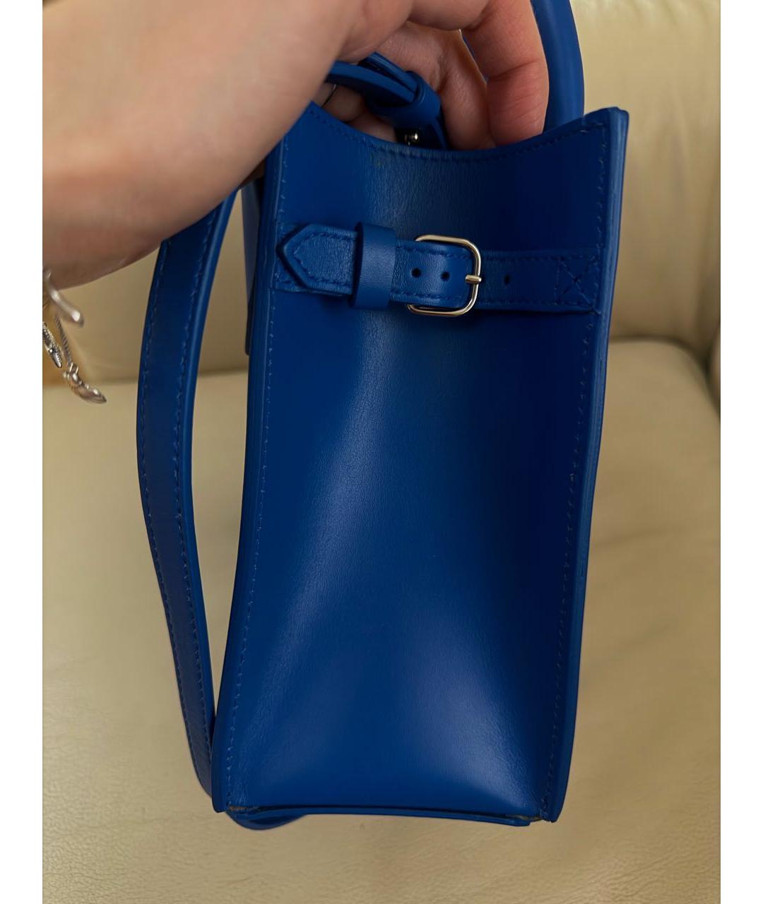 BALENCIAGA Синяя кожаная сумка тоут, фото 8