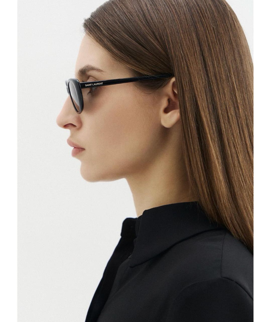 SAINT LAURENT Черные пластиковые солнцезащитные очки, фото 7