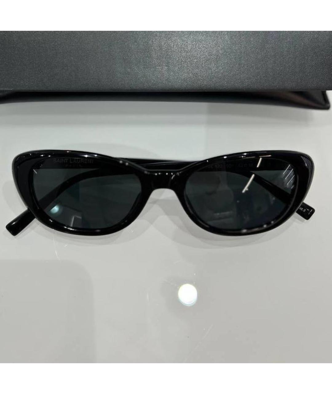 SAINT LAURENT Черные пластиковые солнцезащитные очки, фото 8
