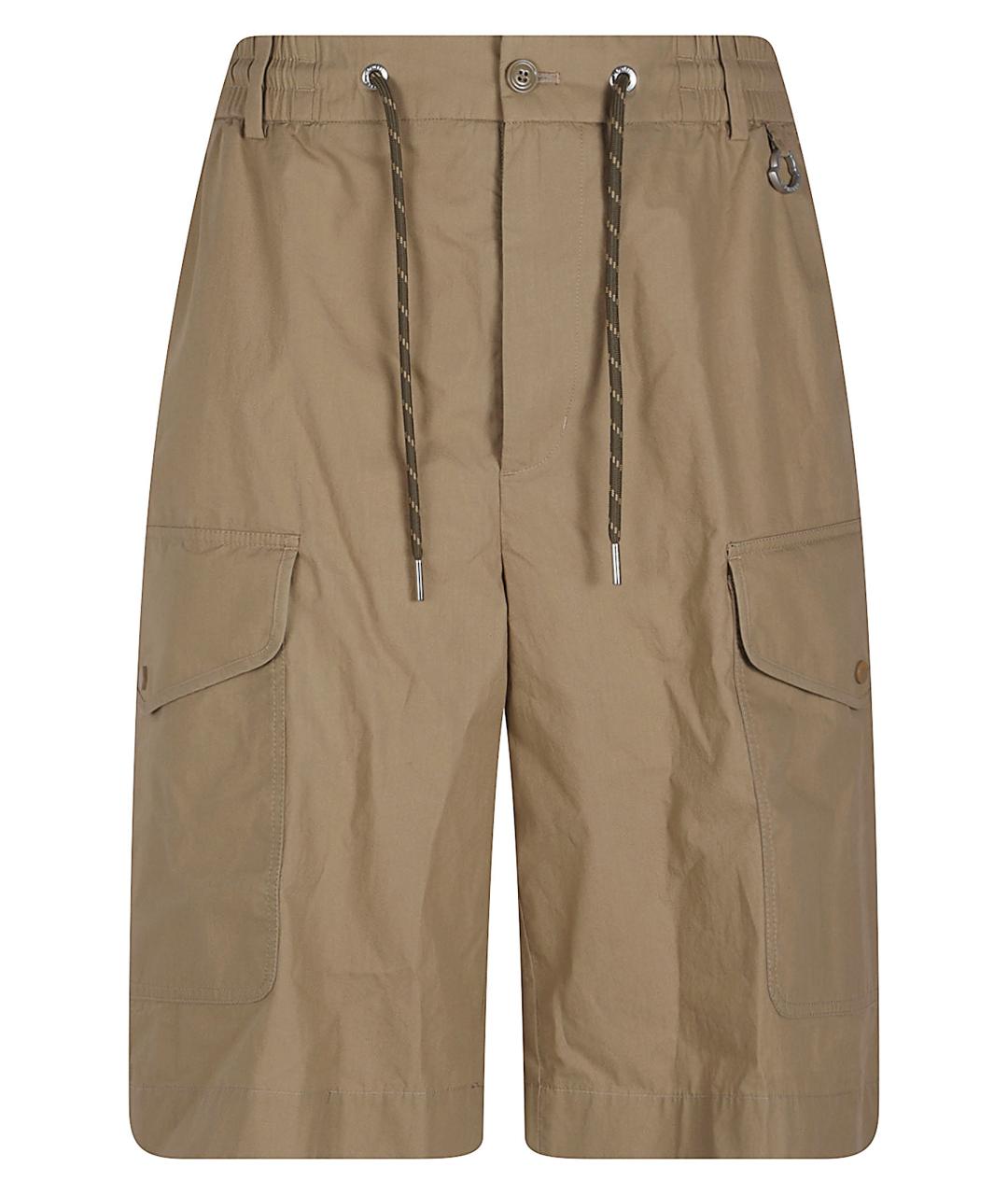 MONCLER Коричневые хлопковые шорты, фото 1