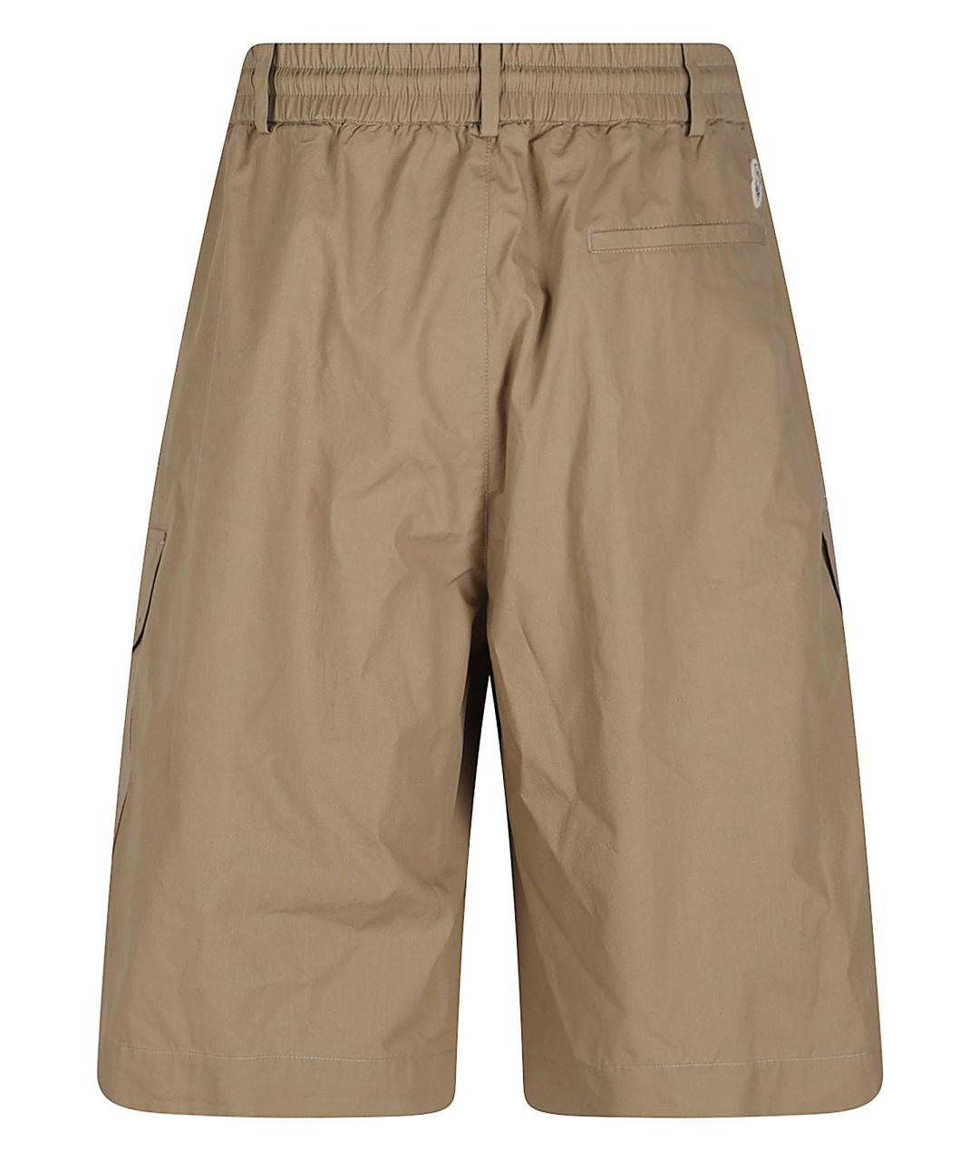 MONCLER Коричневые хлопковые шорты, фото 3