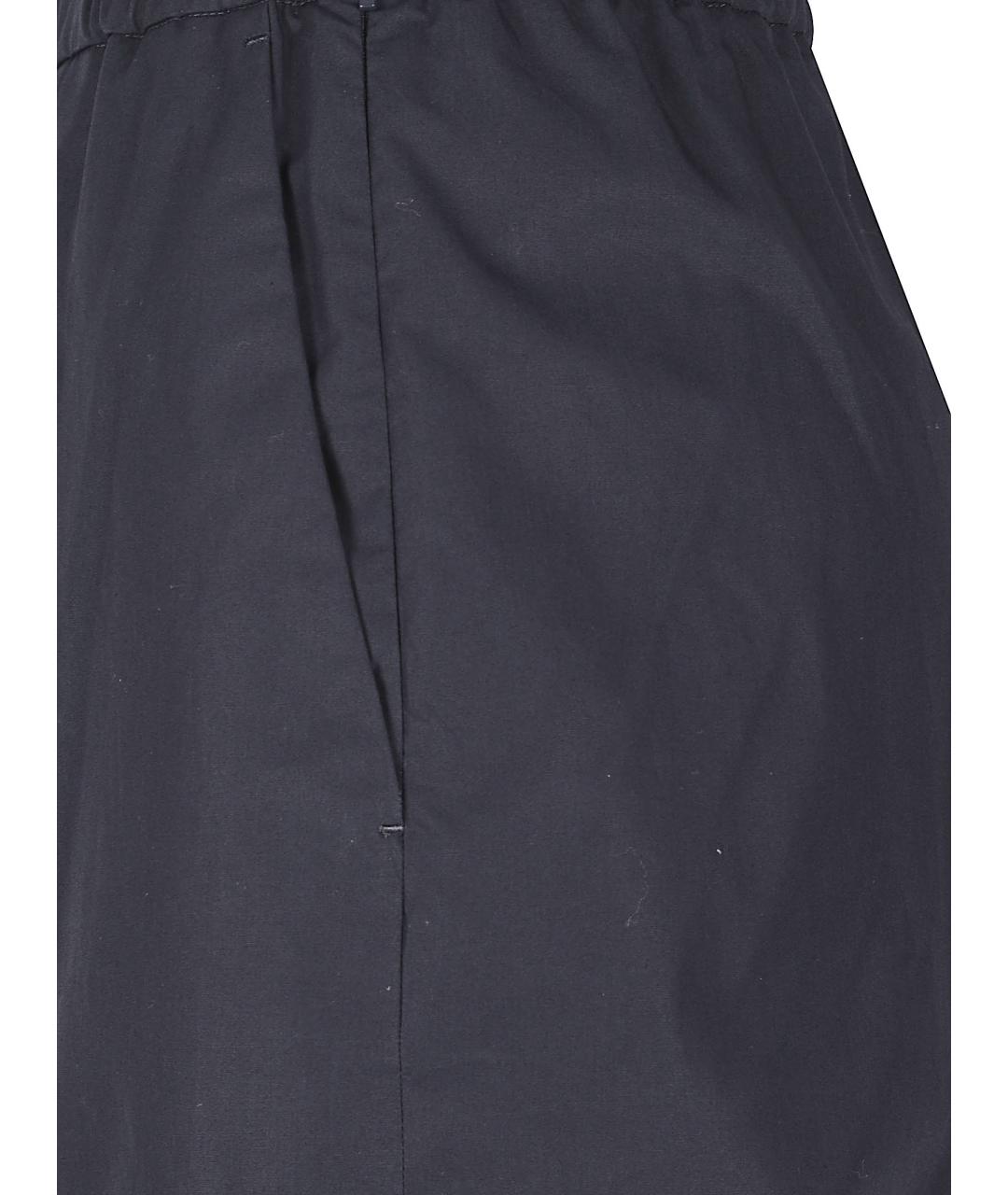 MONCLER Темно-синие хлопковые прямые брюки, фото 2