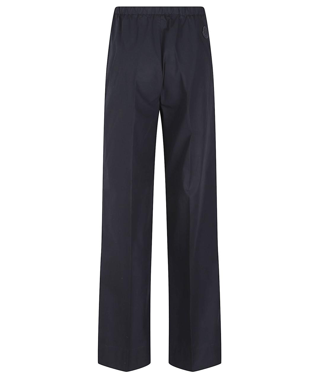 MONCLER Темно-синие хлопковые прямые брюки, фото 3