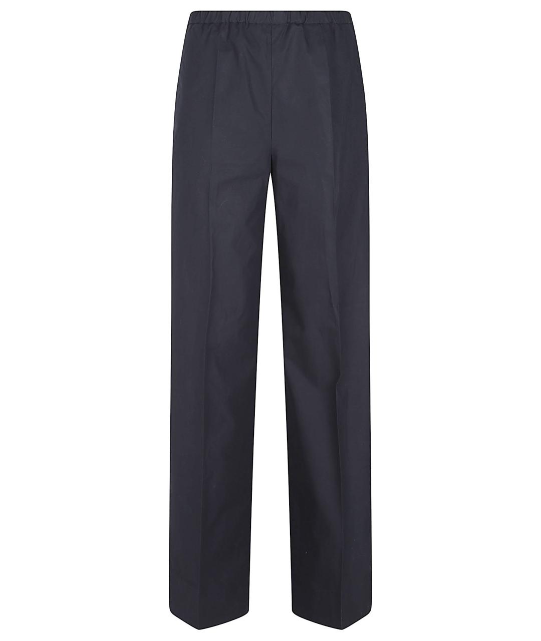 MONCLER Темно-синие хлопковые прямые брюки, фото 1