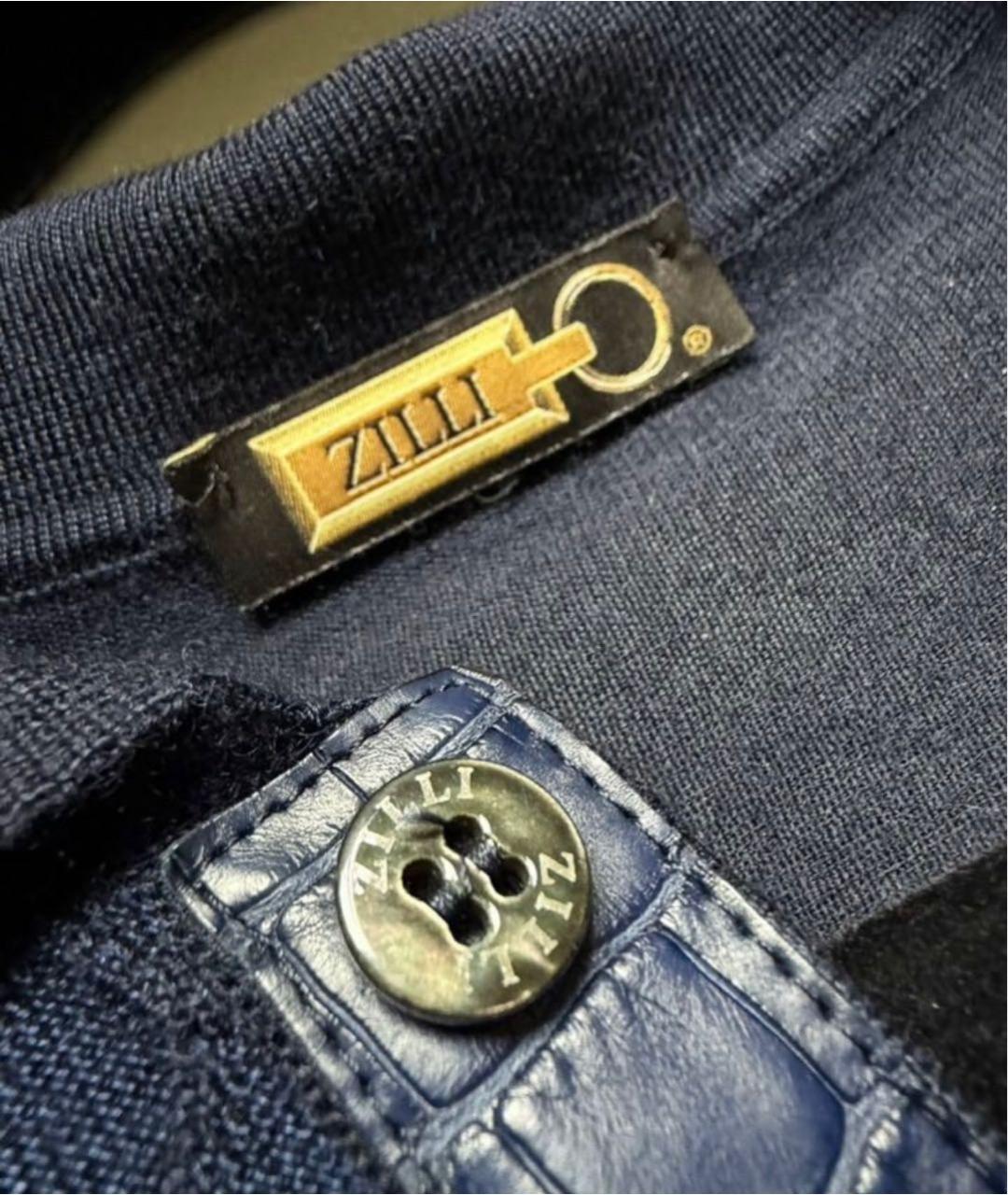 ZILLI Синее поло с длинным рукавом, фото 4