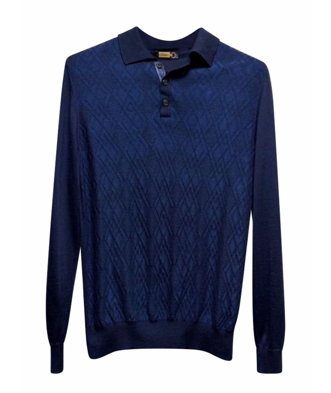 ZILLI Синее поло с длинным рукавом, фото 1