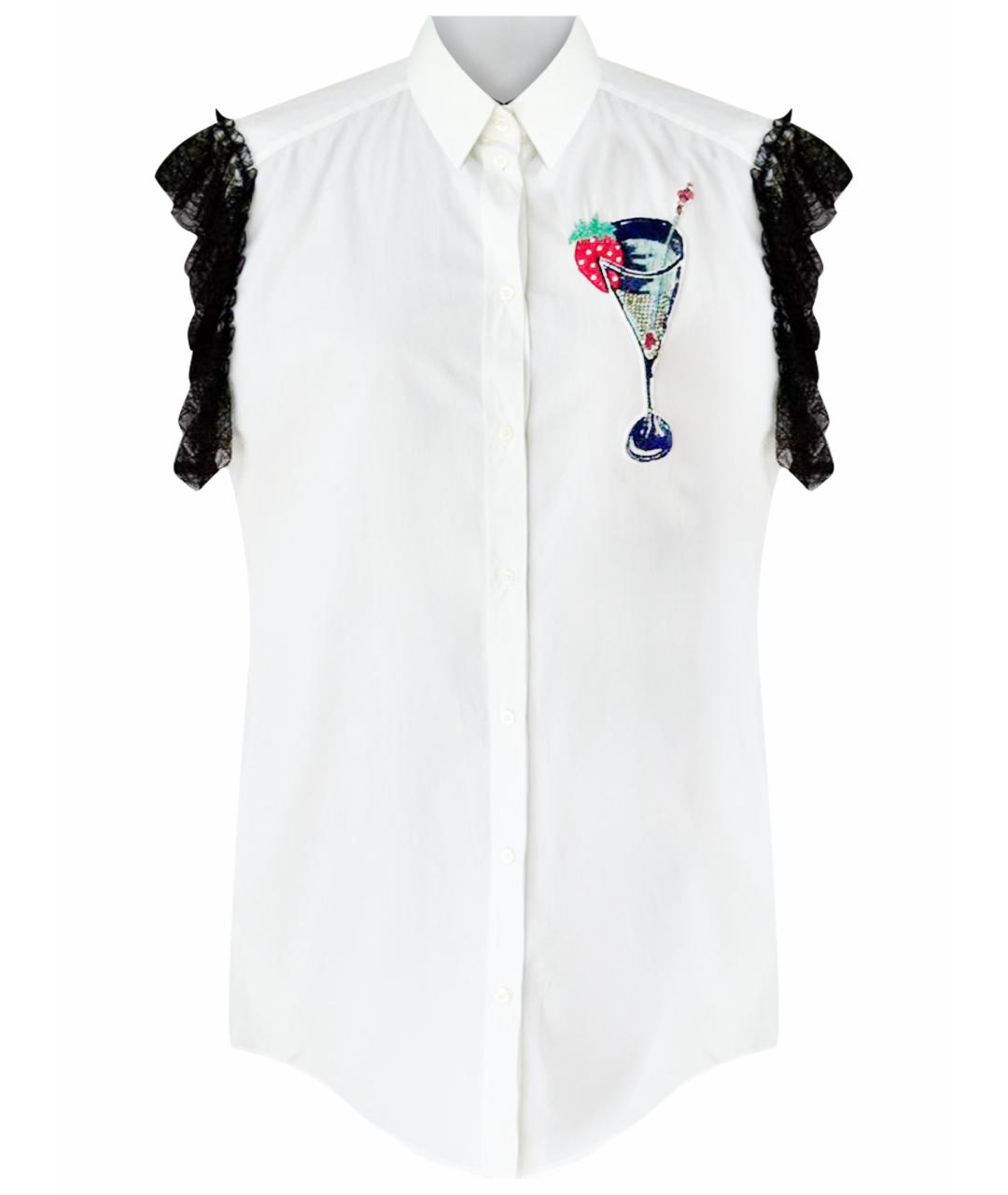 DOLCE&GABBANA Белая хлопко-эластановая блузы, фото 1