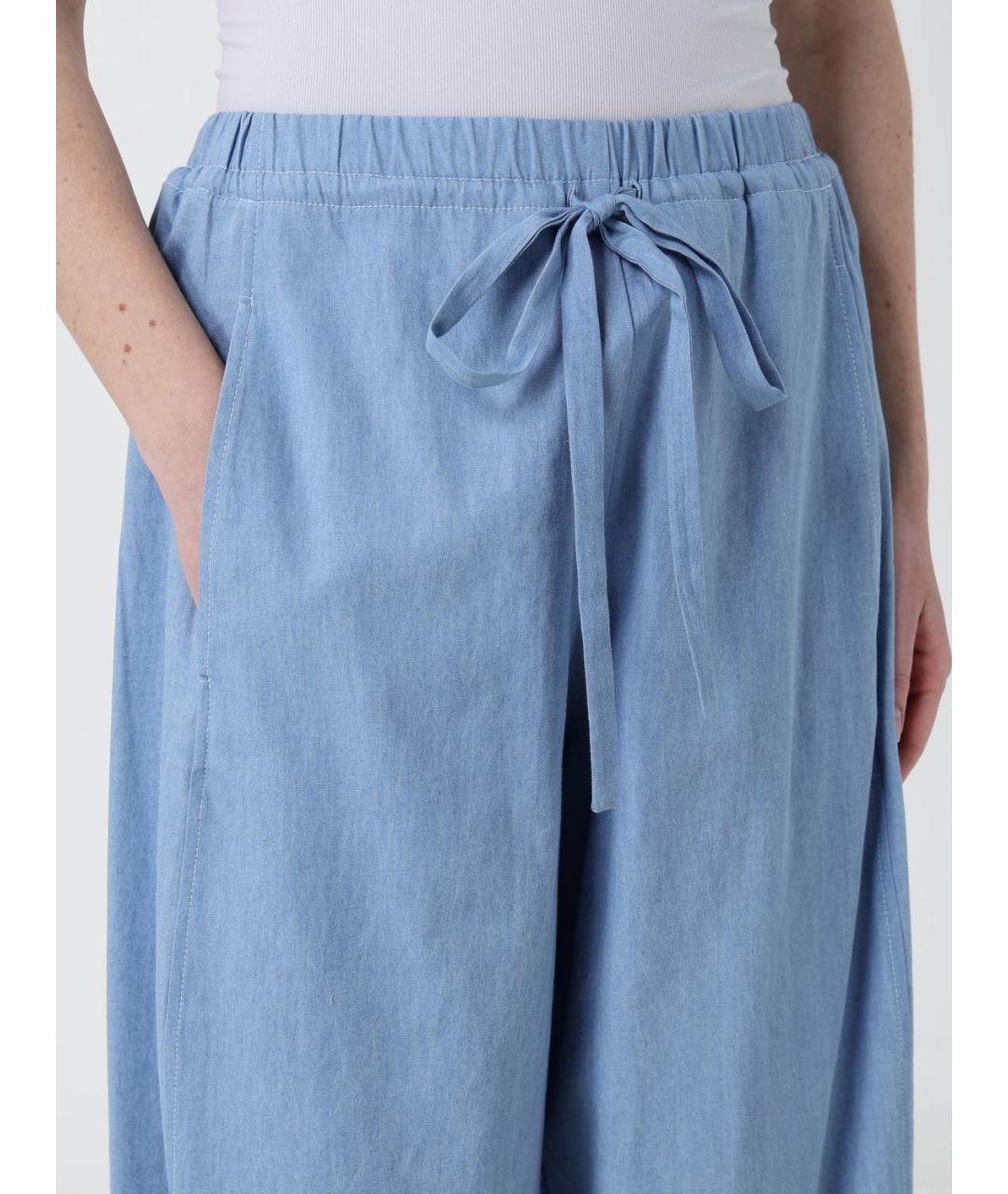MEIMEIJ Голубые хлопковые прямые брюки, фото 3
