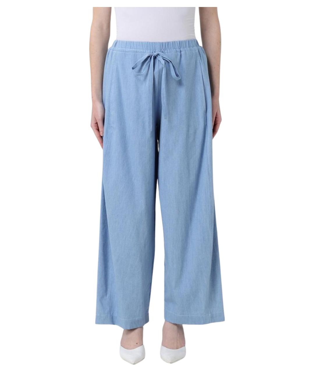 MEIMEIJ Голубые хлопковые прямые брюки, фото 1