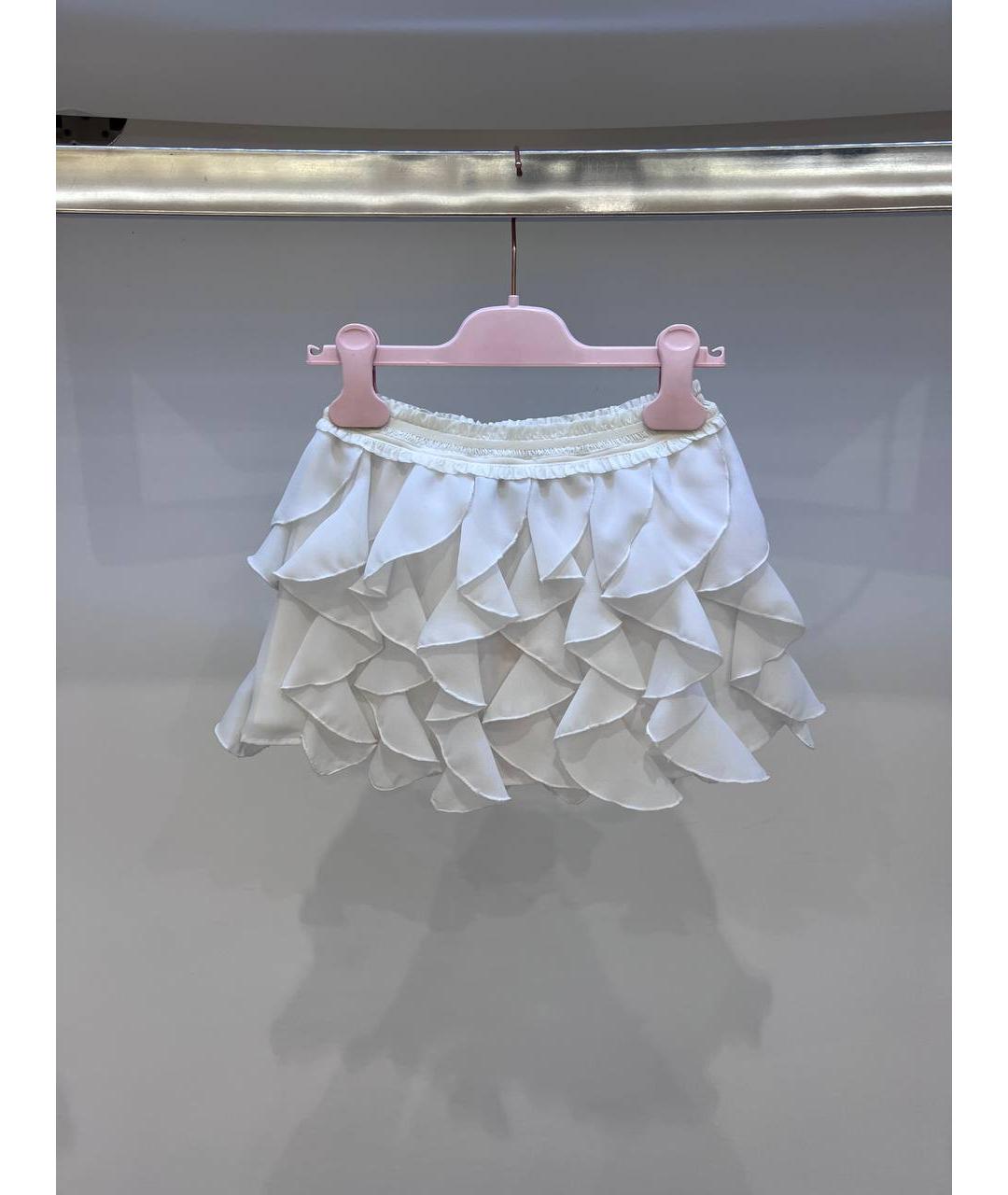 MISS BLUMARINE Белая синтетическая юбка, фото 2