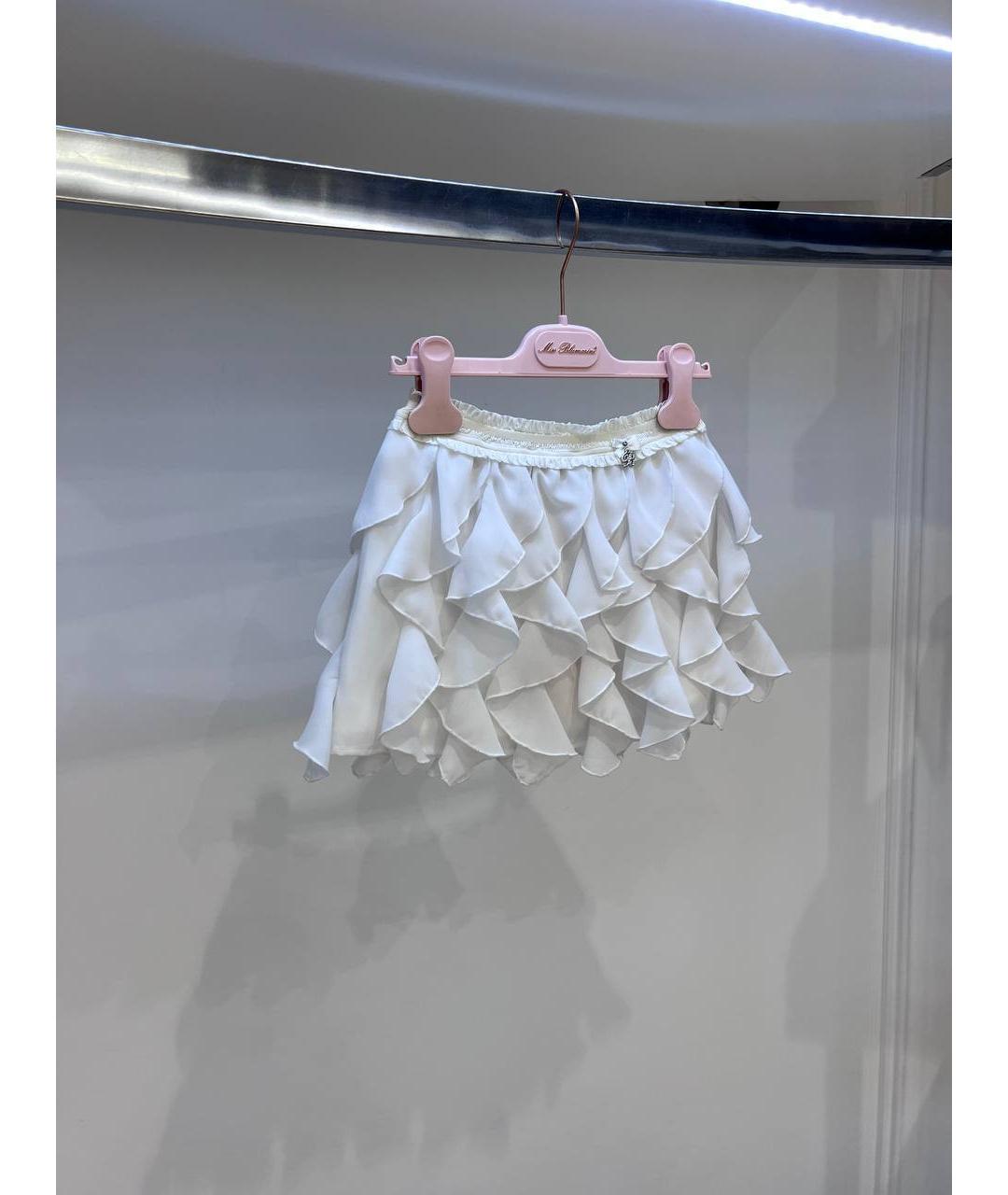 MISS BLUMARINE Белая синтетическая юбка, фото 3