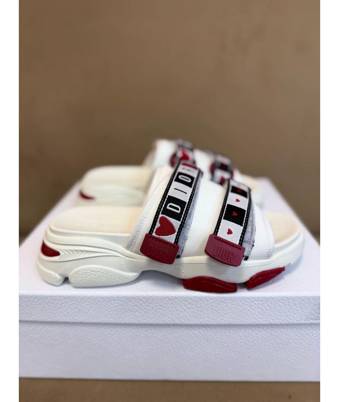 CHRISTIAN DIOR Белые неопреновые шлепанцы, фото 9