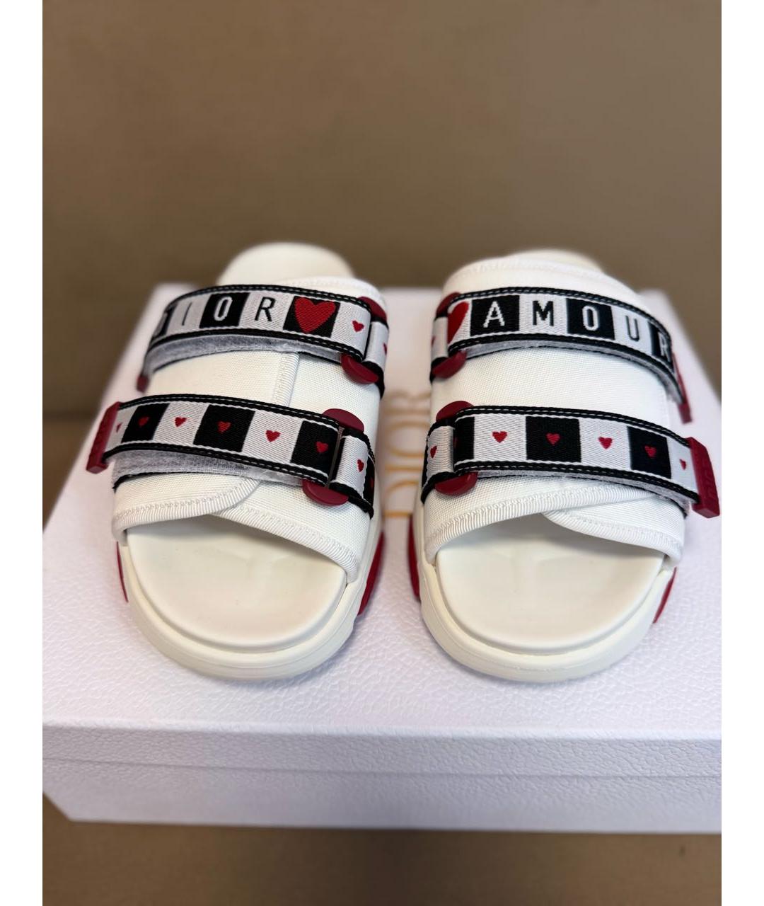 CHRISTIAN DIOR Белые неопреновые шлепанцы, фото 2