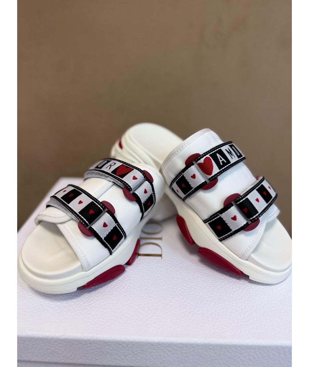 CHRISTIAN DIOR Белые неопреновые шлепанцы, фото 6