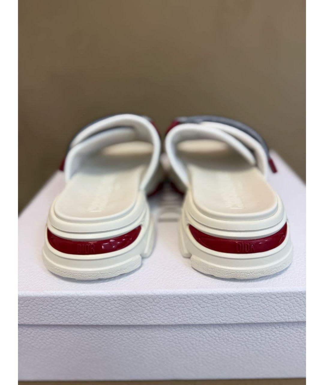 CHRISTIAN DIOR Белые неопреновые шлепанцы, фото 3