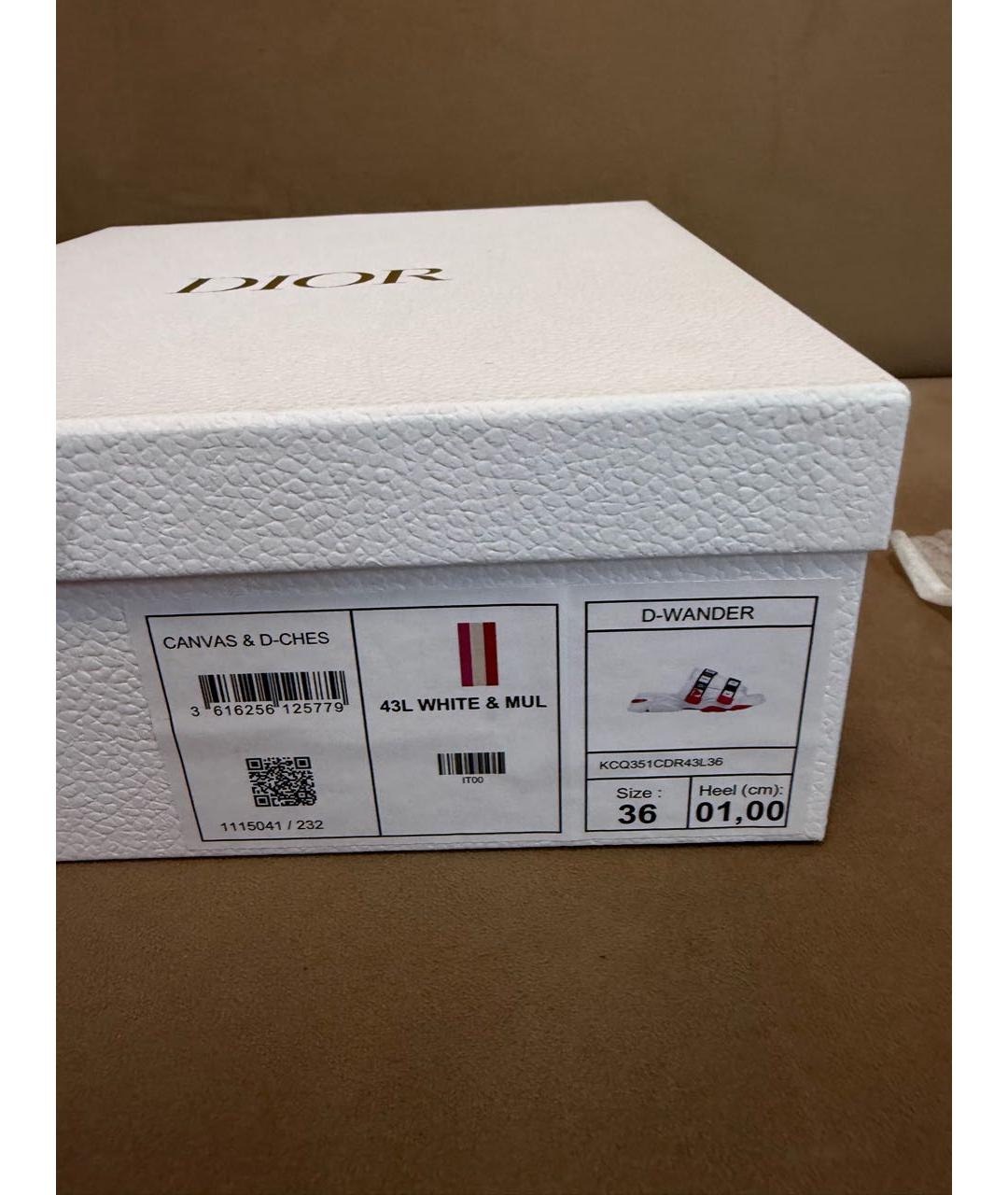 CHRISTIAN DIOR Белые неопреновые шлепанцы, фото 4