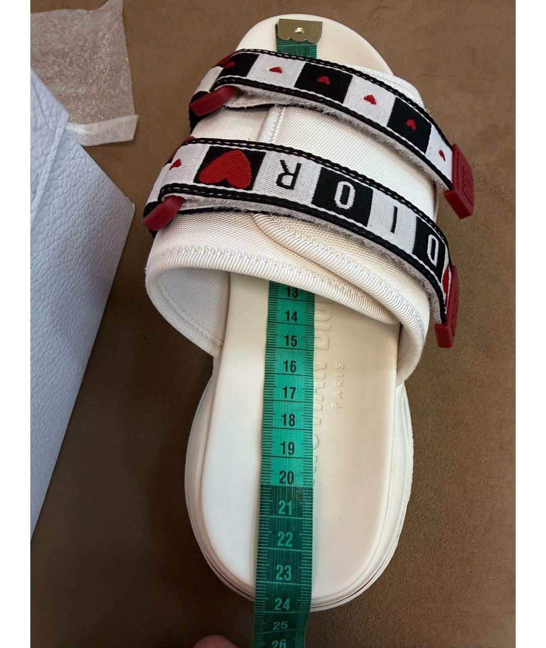 CHRISTIAN DIOR Белые неопреновые шлепанцы, фото 7