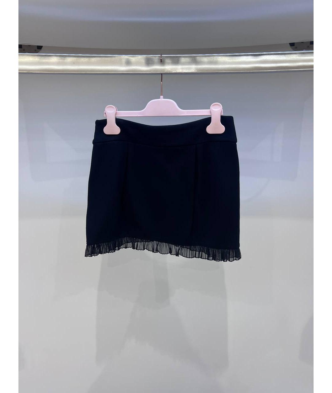 MISS BLUMARINE Темно-синяя вискозная юбка, фото 3