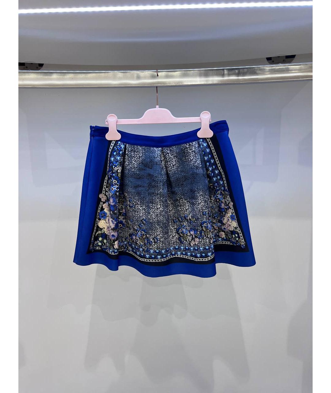 MISS BLUMARINE Синяя полиэстеровая юбка, фото 3