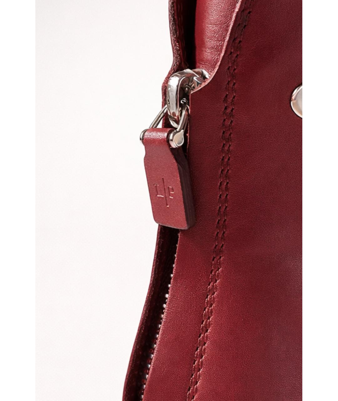 LORO PIANA Бордовые кожаные полусапоги, фото 6