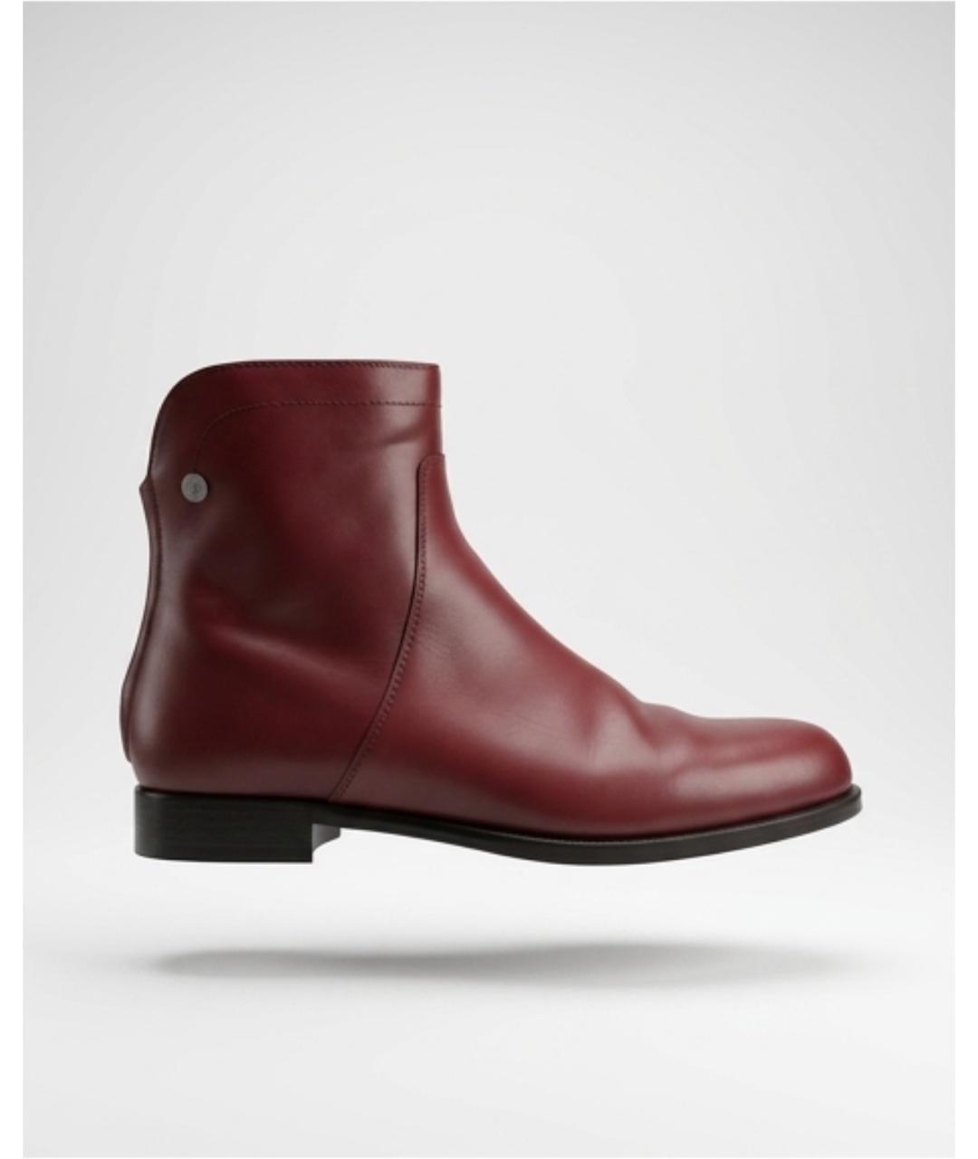 LORO PIANA Бордовые кожаные полусапоги, фото 8