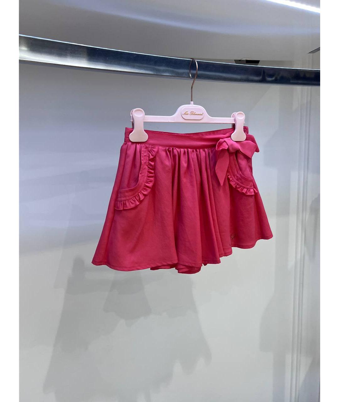MISS BLUMARINE Фуксия полиэстеровая юбка, фото 2