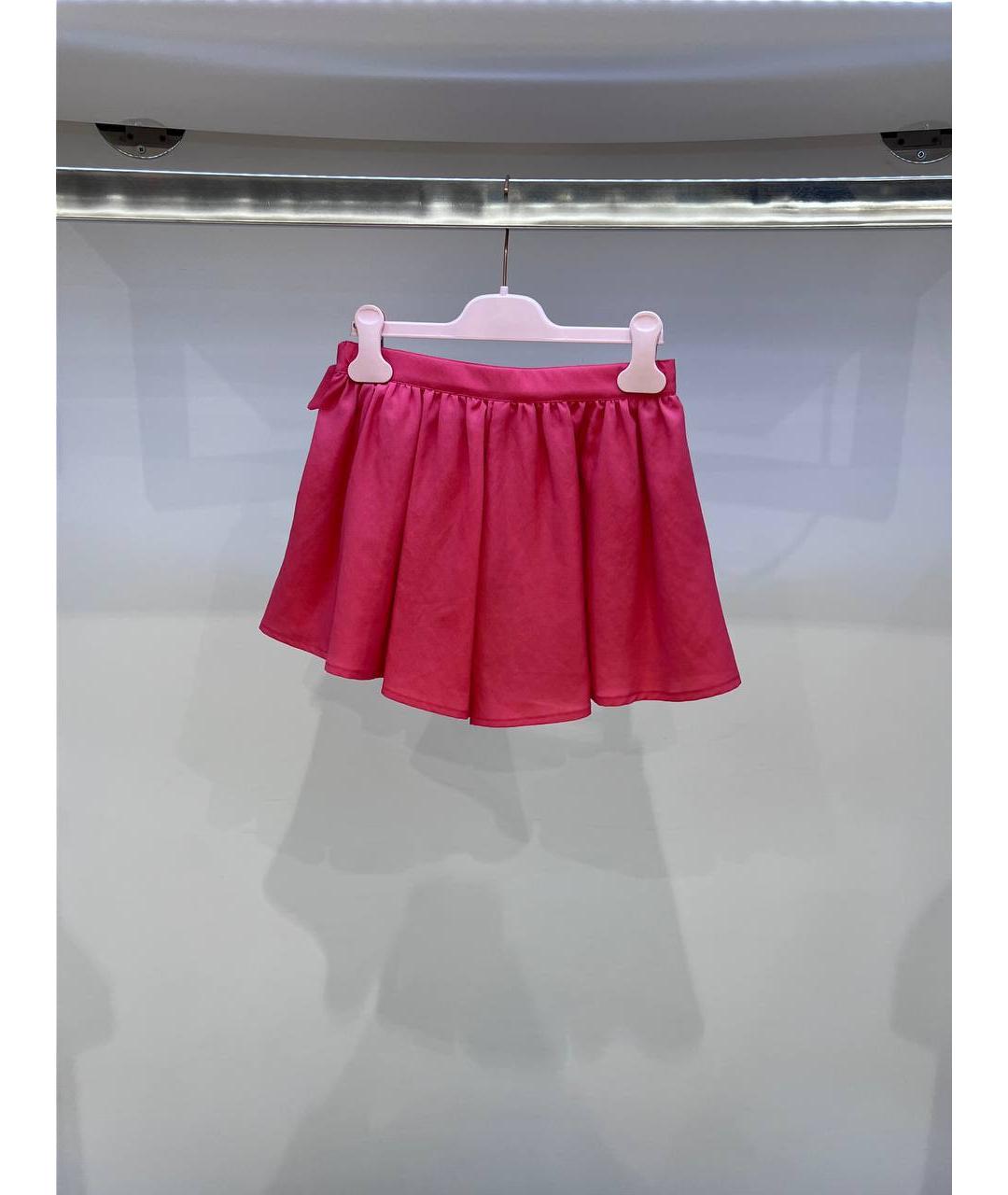 MISS BLUMARINE Фуксия полиэстеровая юбка, фото 3
